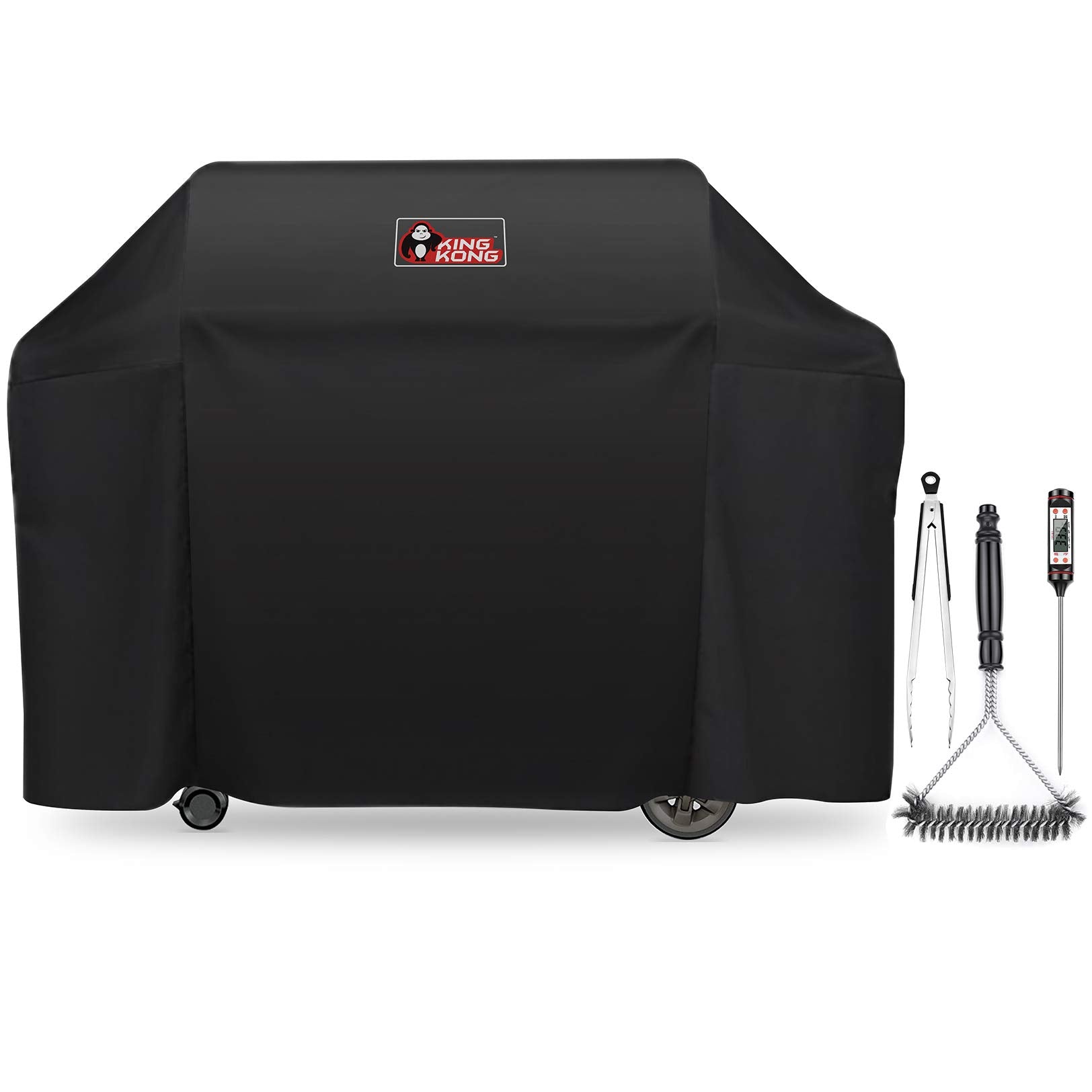 Kingkong 7131 grill cover over Weber Genesis II 4-burner, protects from sun and rain