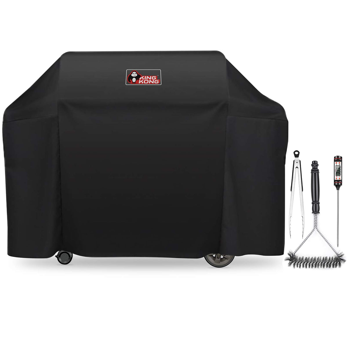Kingkong 7131 grill cover over Weber Genesis II 4-burner, protects from sun and rain