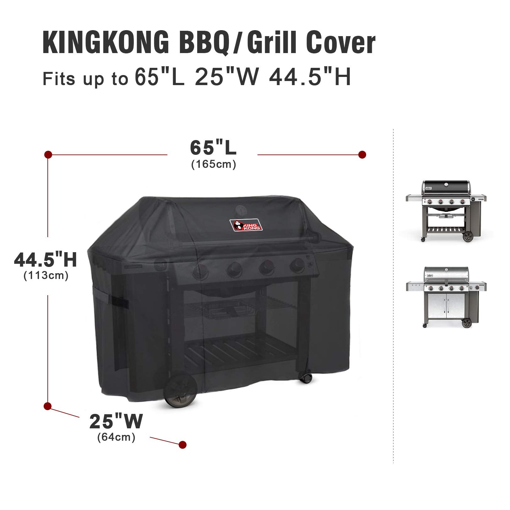 Kingkong 7131 grill cover with wind-resistant straps for a secure fit