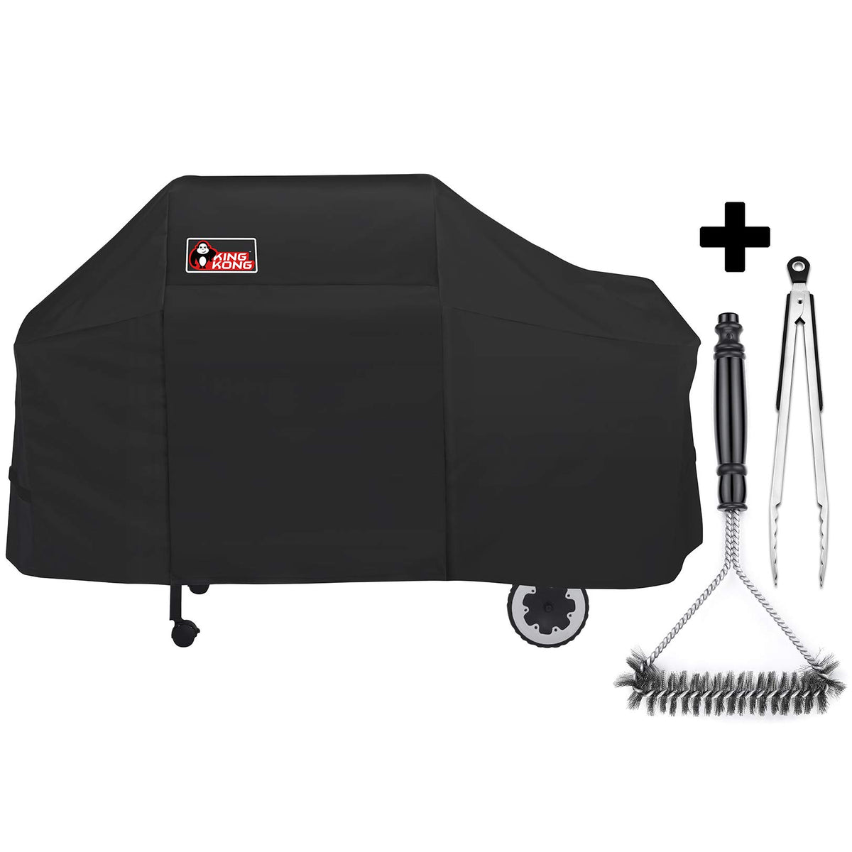 Kingkong 7552 grill cover on Weber Genesis Silver C protects from sun and rain.