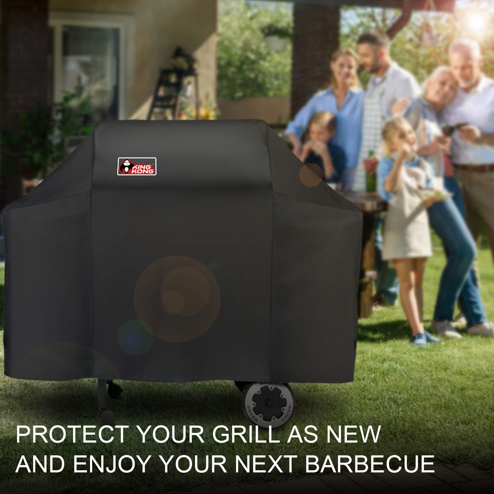 Velcro straps securing the Kingkong cover against wind