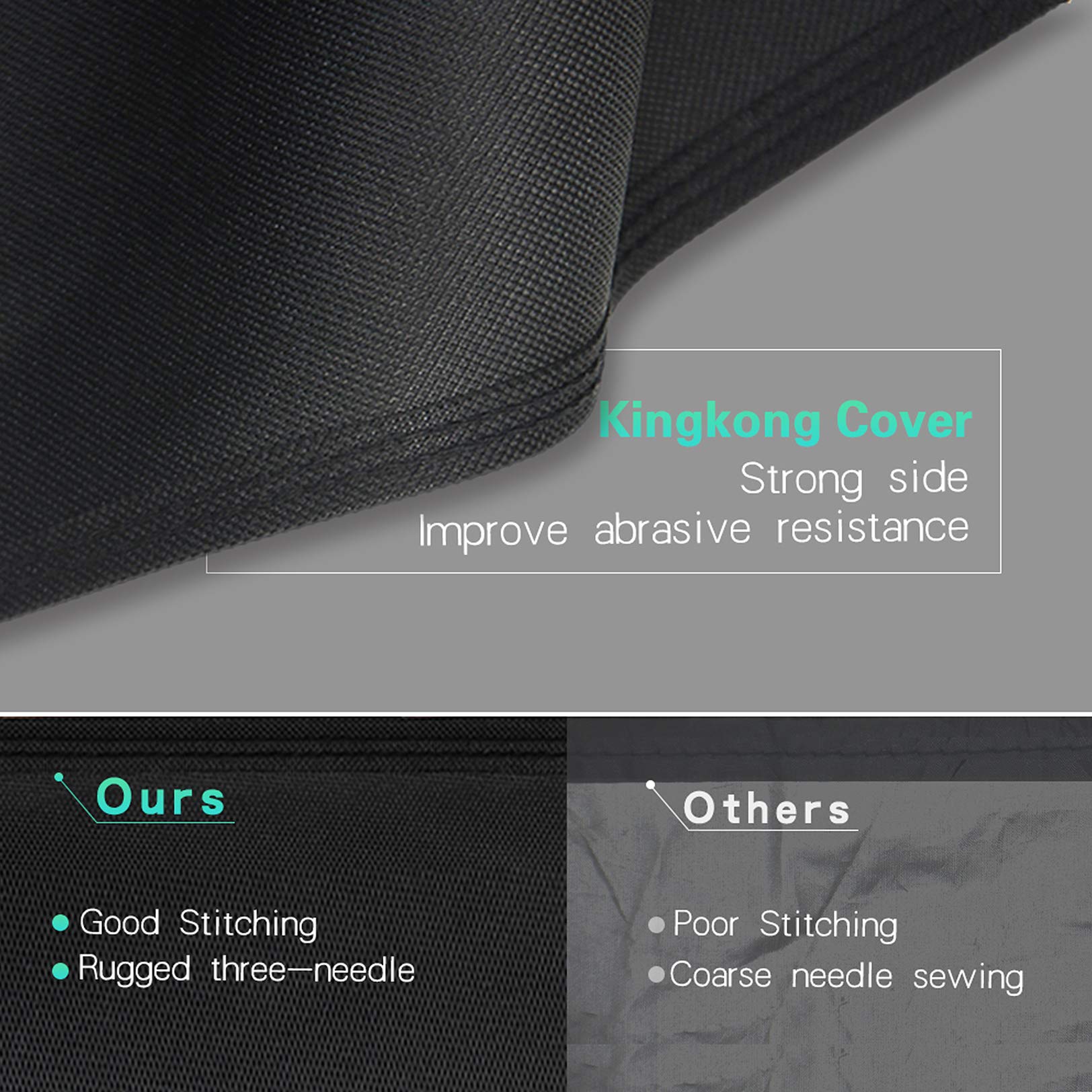 Durable Kingkong polyester fabric keeps moisture out while staying flexible in cold weather.