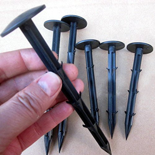 KINGLAKE 30-pack, 4.3-inch stakes for landscape fabric anchoring and tarp security.