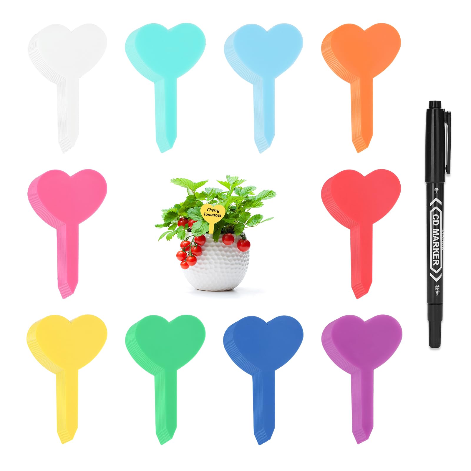 Kinglake Garden 100 pcs plastic plant labels for durable outdoor tagging