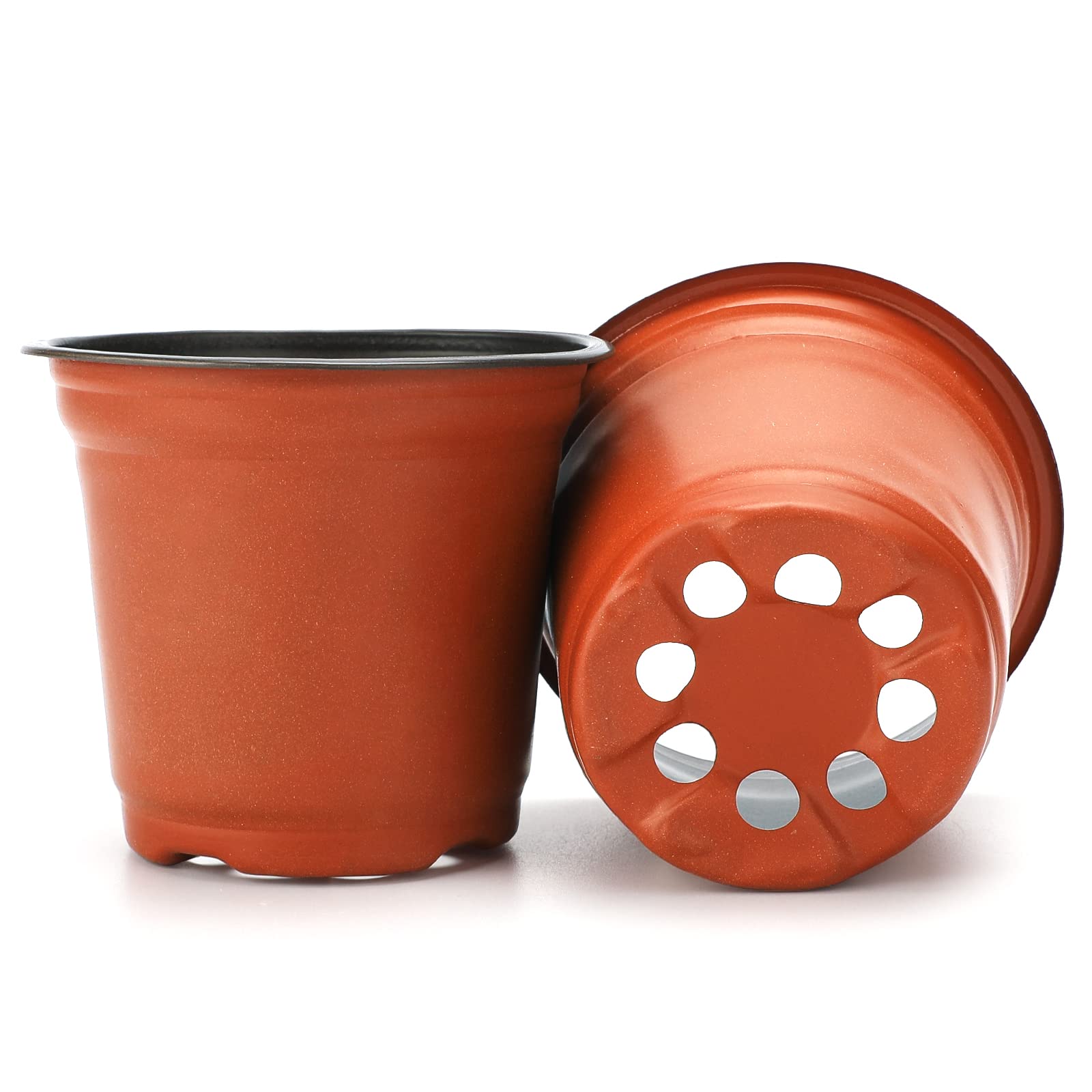 KINGLAKE red 4-inch nursery pot for seed starting and cuttings.