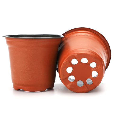 KINGLAKE red 4-inch nursery pot for seed starting and cuttings.