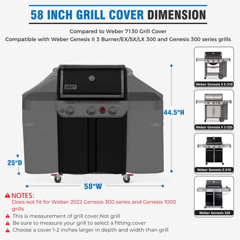 KINGLY 600D tear-resistant fabric provides durable grill protection.