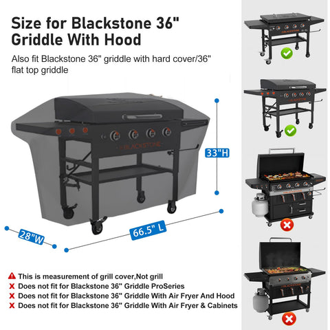 KINGLY griddle cover highlights 800D tear-resistant fabric for durable outdoor protection