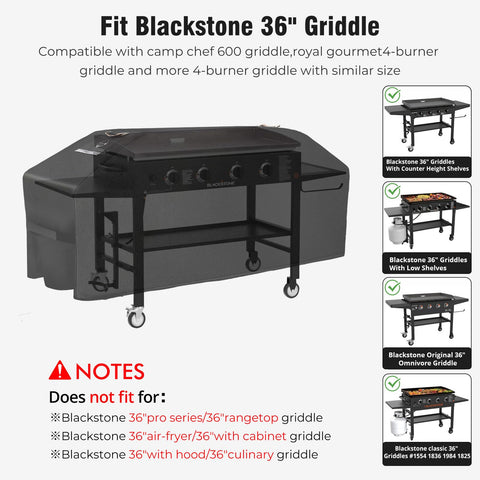 KINGLY Griddle Cover fits Blackstone 36-inch griddle for reliable protection.