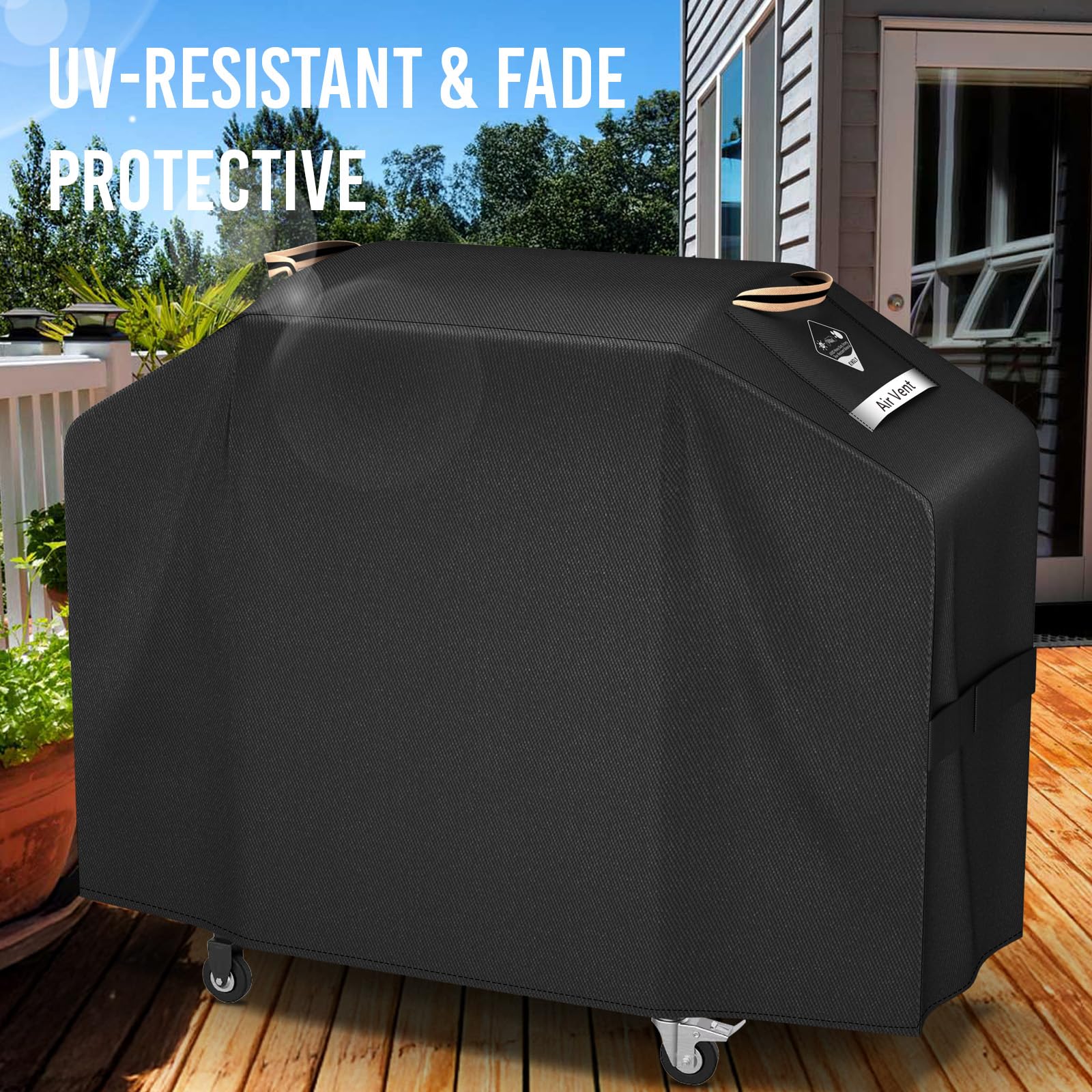 KINGLY griddle cover displays waterproof seams that keep the grill dry