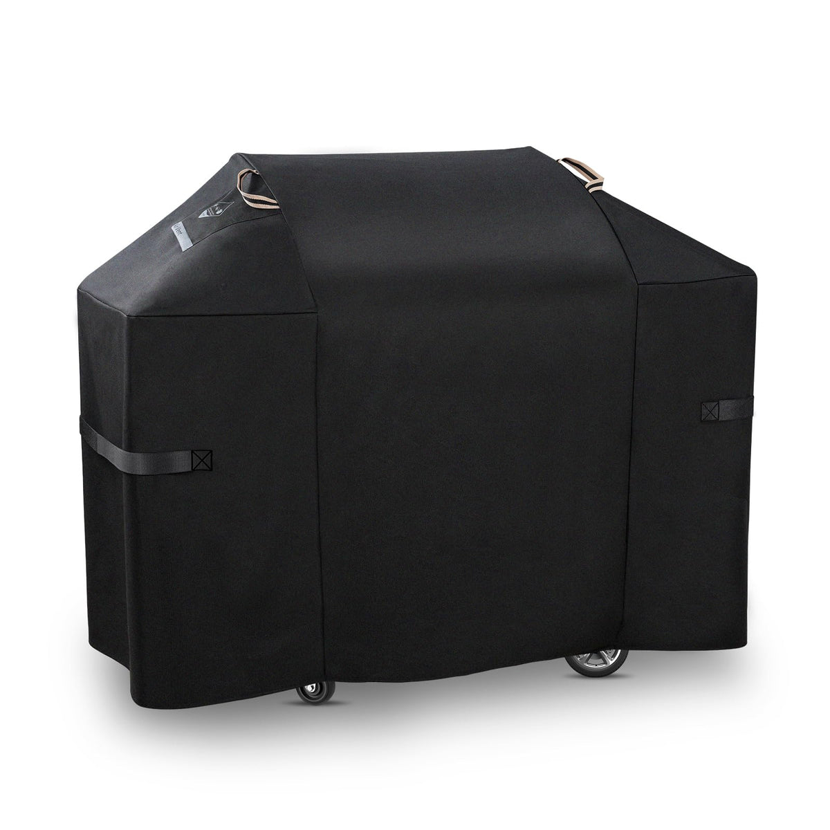 KINGLY heavy-duty 58-inch grill cover protects Weber Genesis 300 from rain and sun.