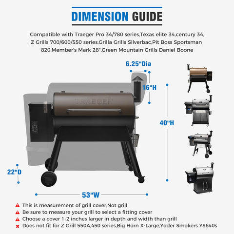 Kingly cover uses 600D oxford material for durable grill protection.