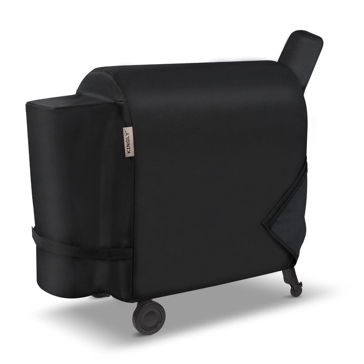 Kingly pellet grill cover for Traeger Pro 34 fits securely and protects against rain and sun.