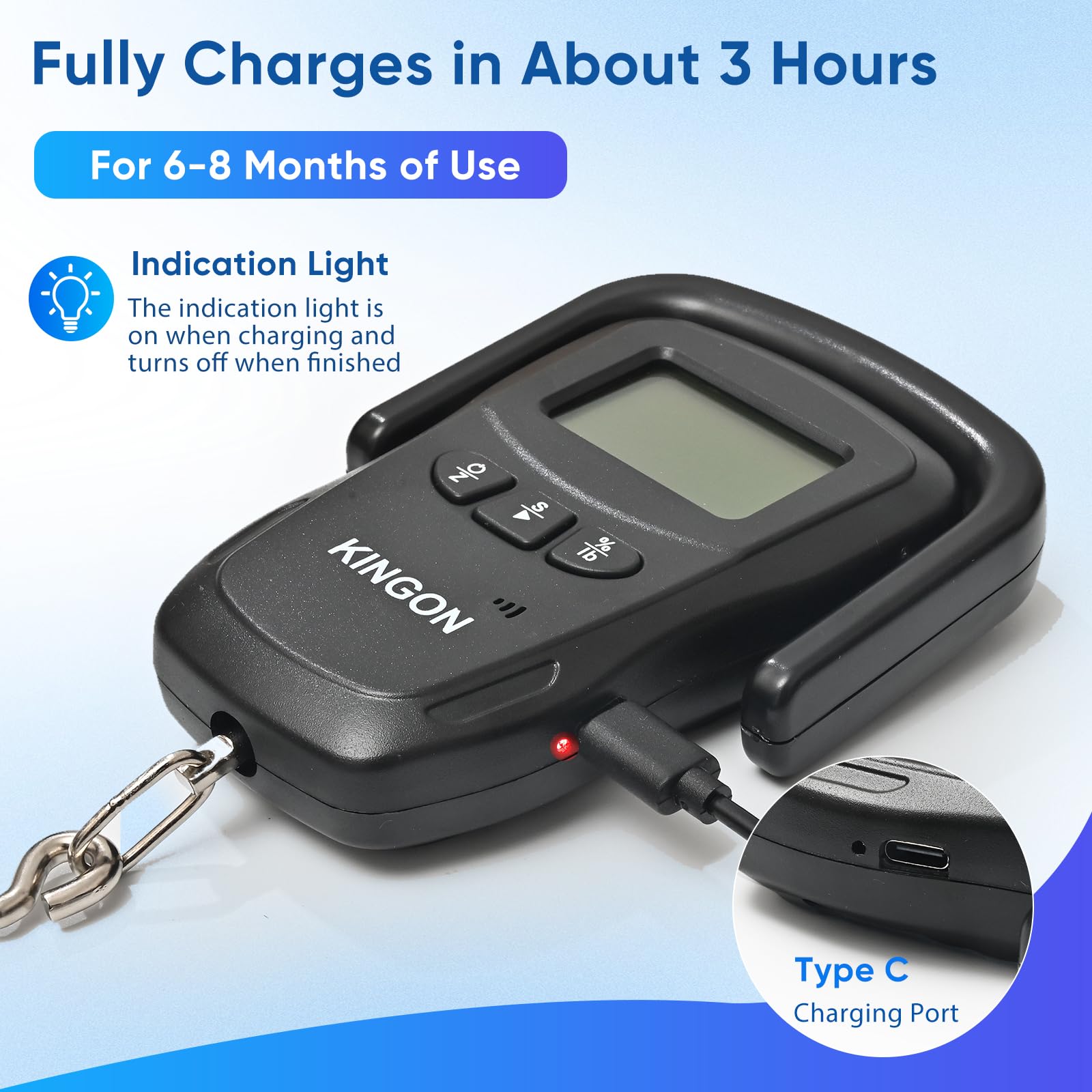 Kingon tare presets enable fast, precise tank readings.