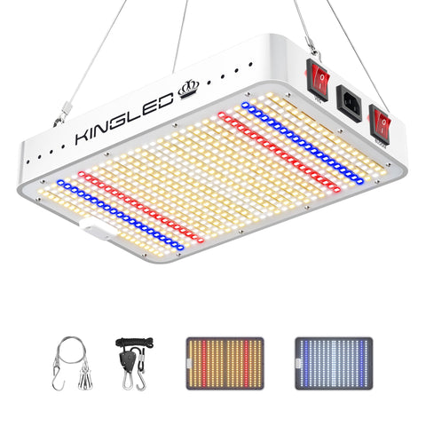 KingPLUS KingLED KP1000 panel closeup highlights robust build for reliable indoor growing.