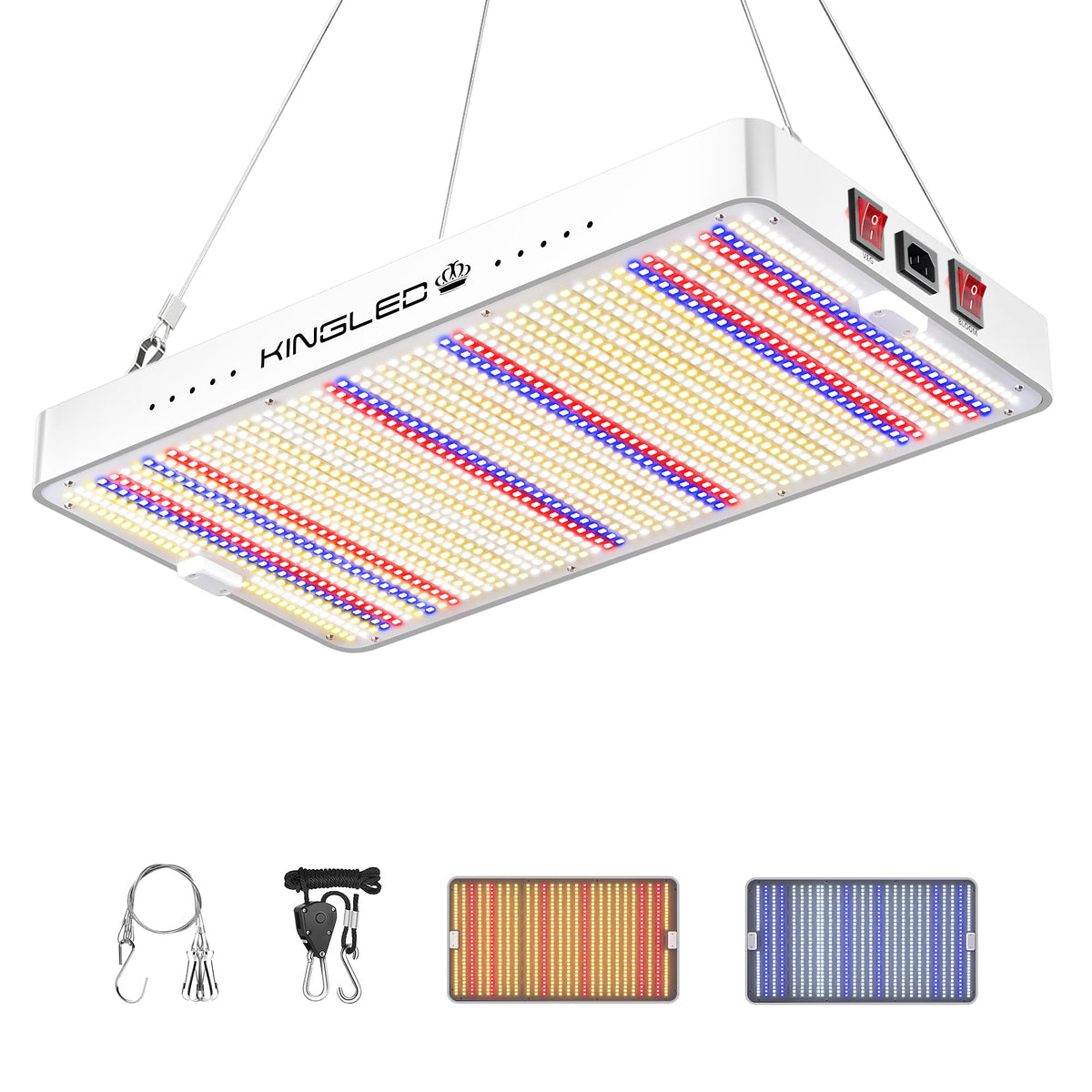 KingPLUS KINGLED KP3000 front view shows a full-spectrum grow light for indoor gardens