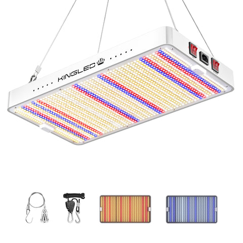 KingPLUS KINGLED KP3000 front view shows a full-spectrum grow light for indoor gardens