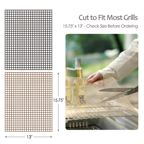 Kingrol grill mat heat-resistance up to 500°F with space from flames for safe use.