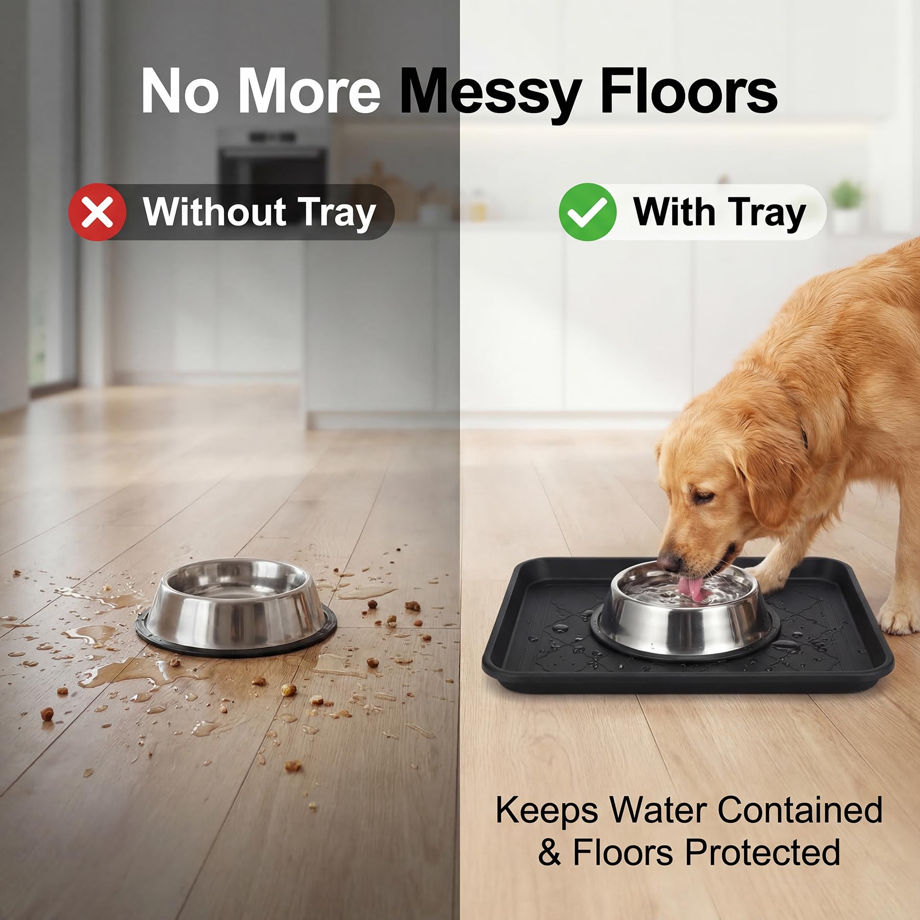 Kingrol boot tray protects floors with a deep lip for spills.
