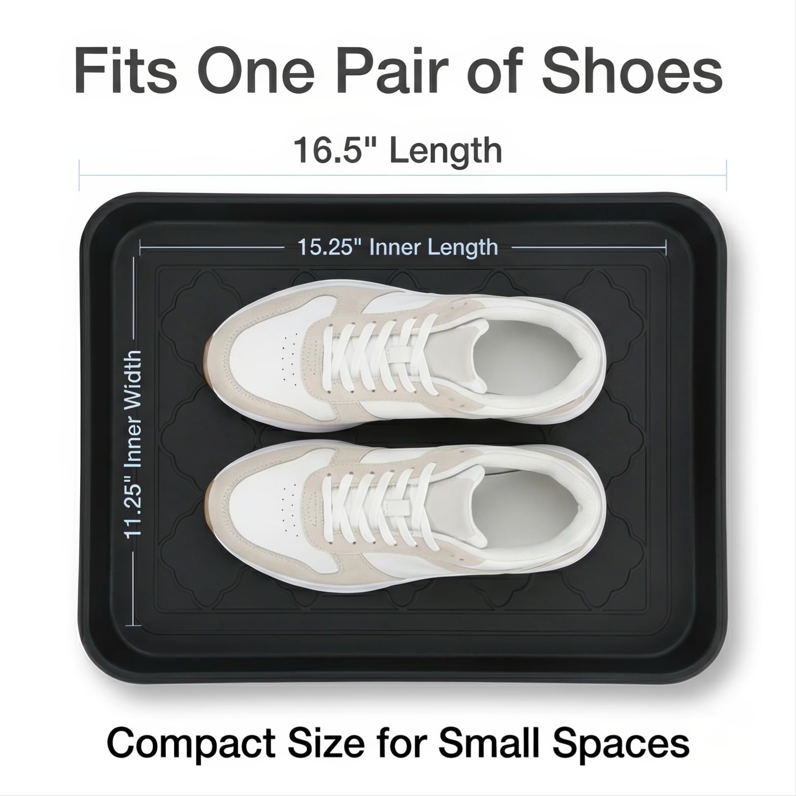 Kingrol shoe tray with compact design fits pet bowls and small items.