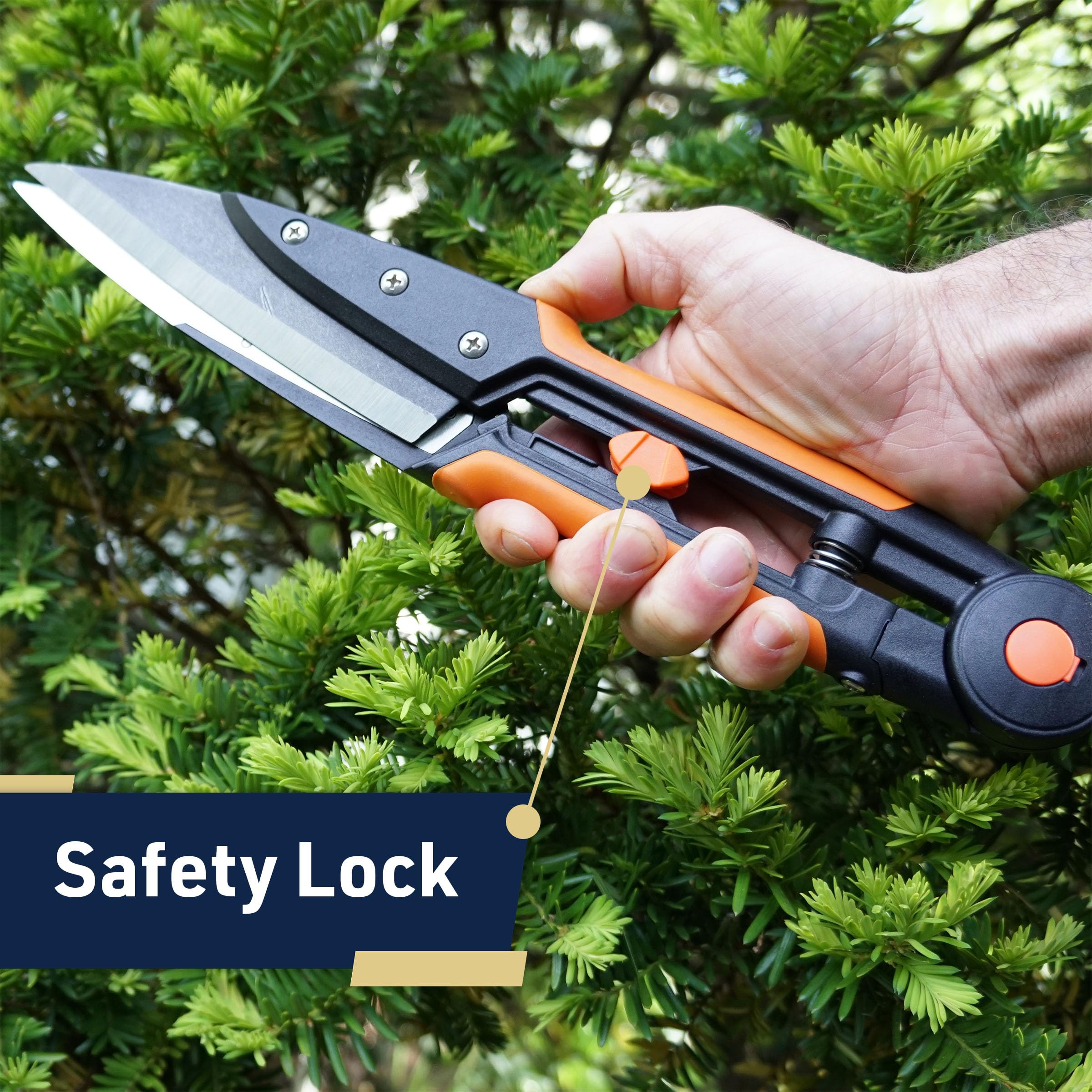 Kings County Tools garden clippers with safety lock for safer storage and handling.