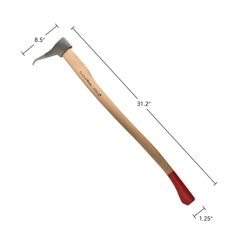 Kings County Tools Pickaroon 31.2 inch handle reduces bending during work.