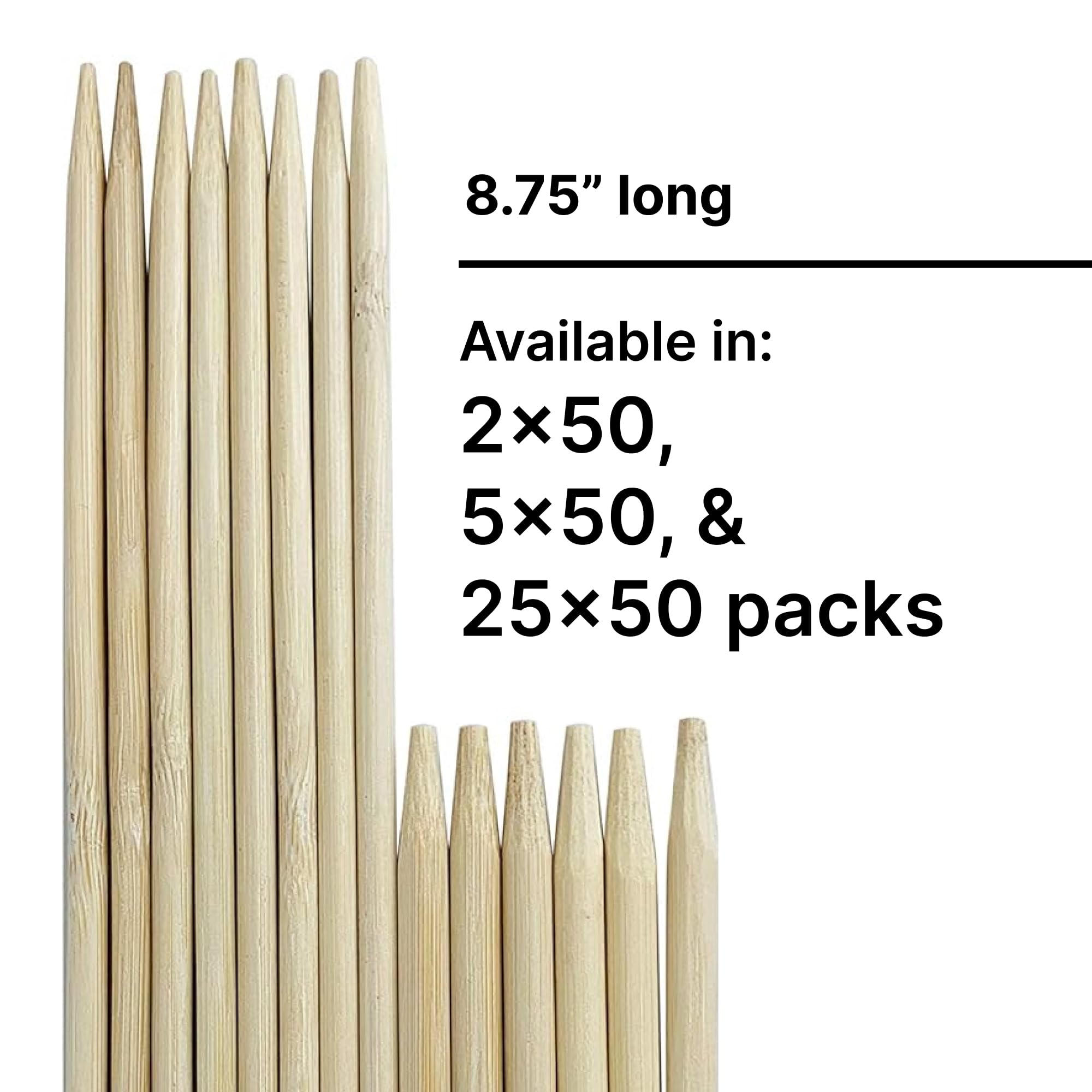 KingSeal blunt-point skewers provide safer handling during prep.