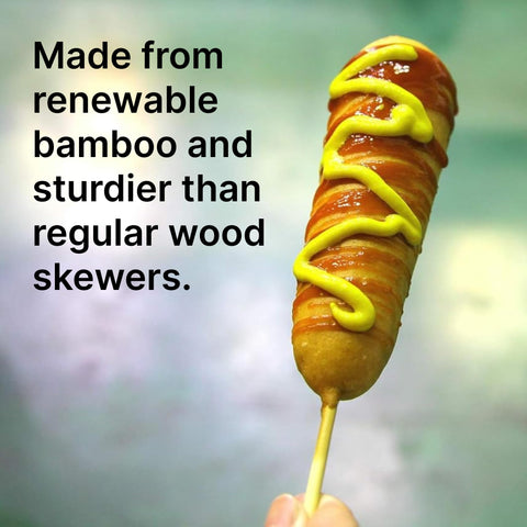 KingSeal steam-sanitized bamboo skewers ready for kitchen use.