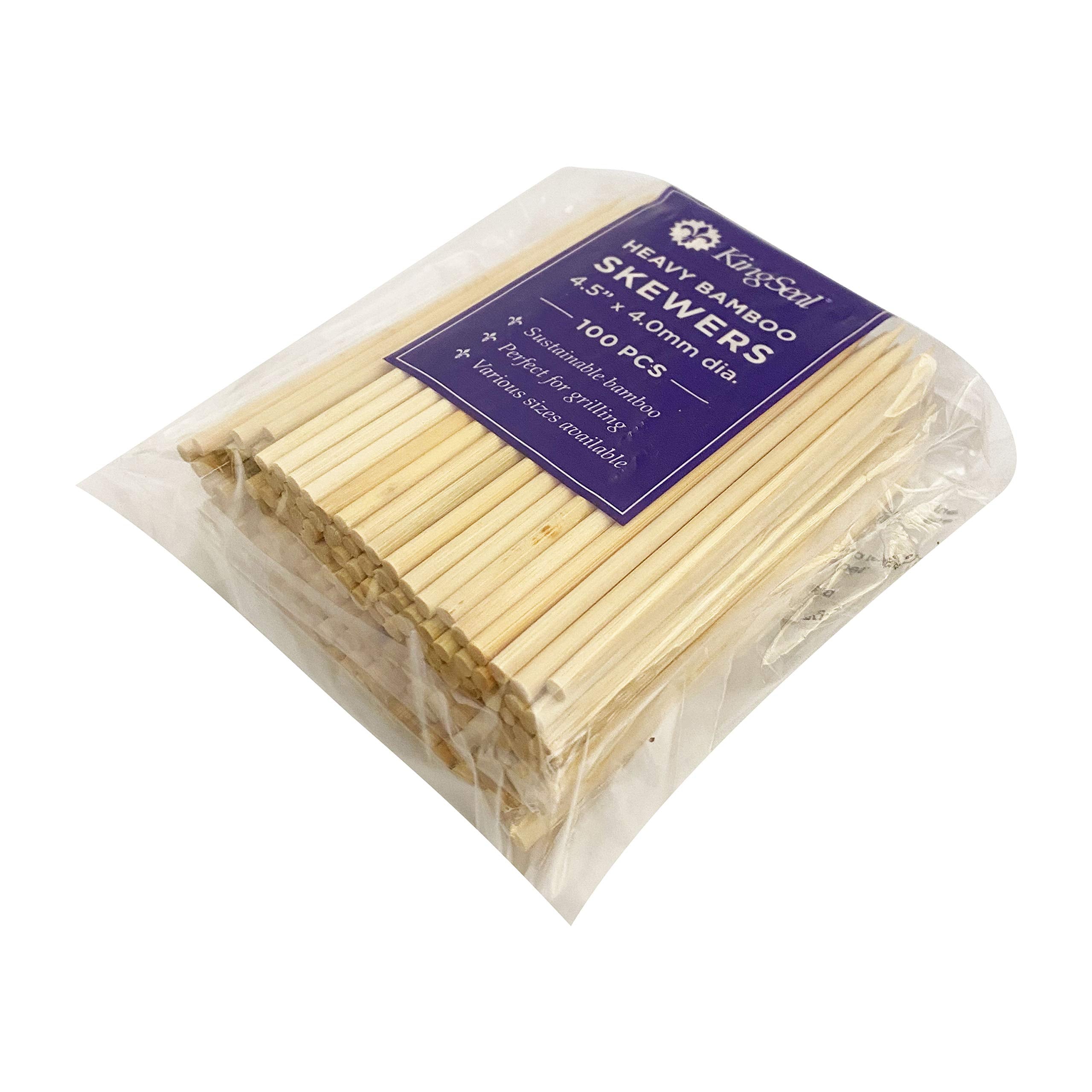 KingSeal heat and steam sanitized bamboo skewers for safe grilling.