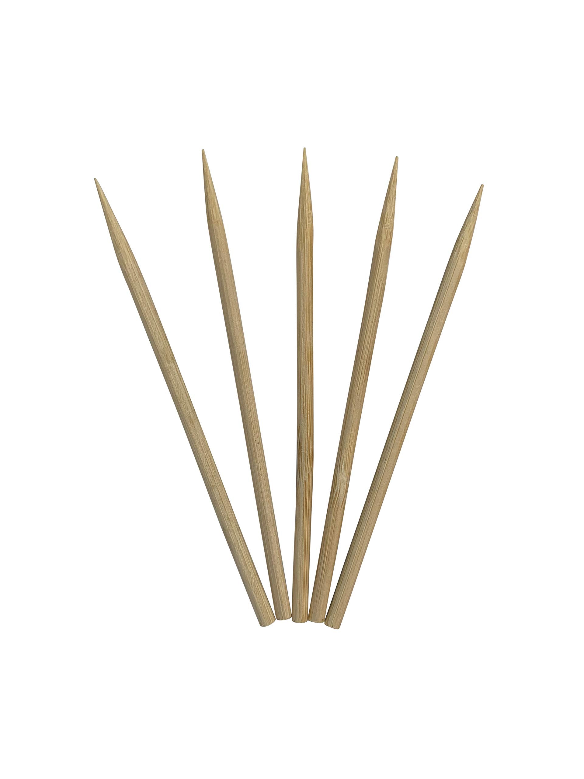 KingSeal bamboo skewers with sharp points for cleanly piercing dense foods.