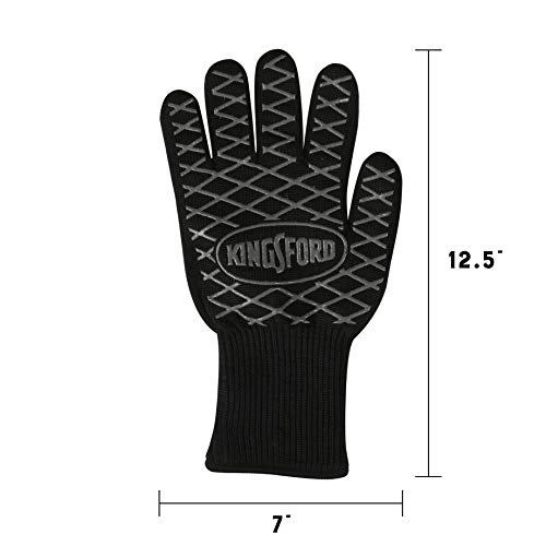 Kingsford aramid barrier glove provides heat protection during cooking tasks.