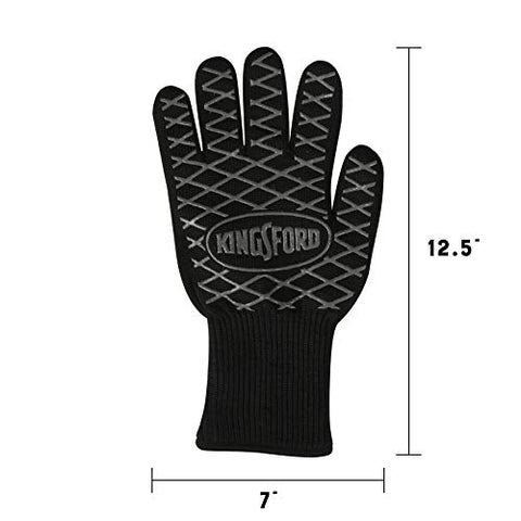 Kingsford aramid barrier glove provides heat protection during cooking tasks.