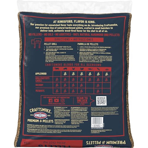 Kingsford brand logo with Craftsmoke pellets emphasizing premium craftsmanship
