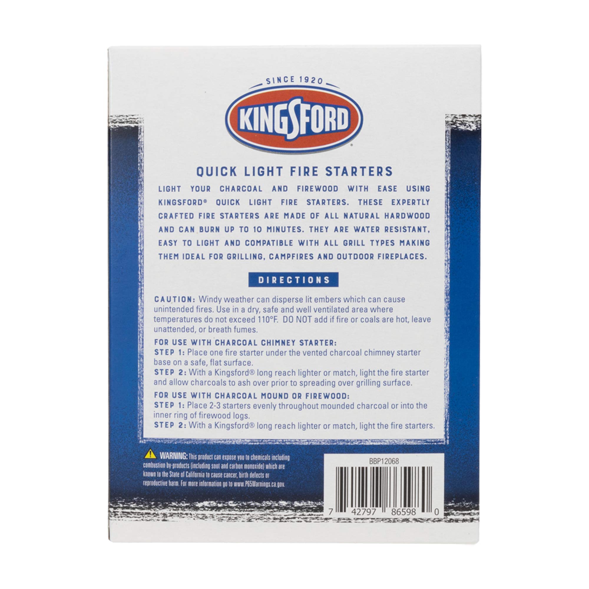 Kingsford camping setup featuring Quick Light Rolls for campfires and outdoor gatherings.