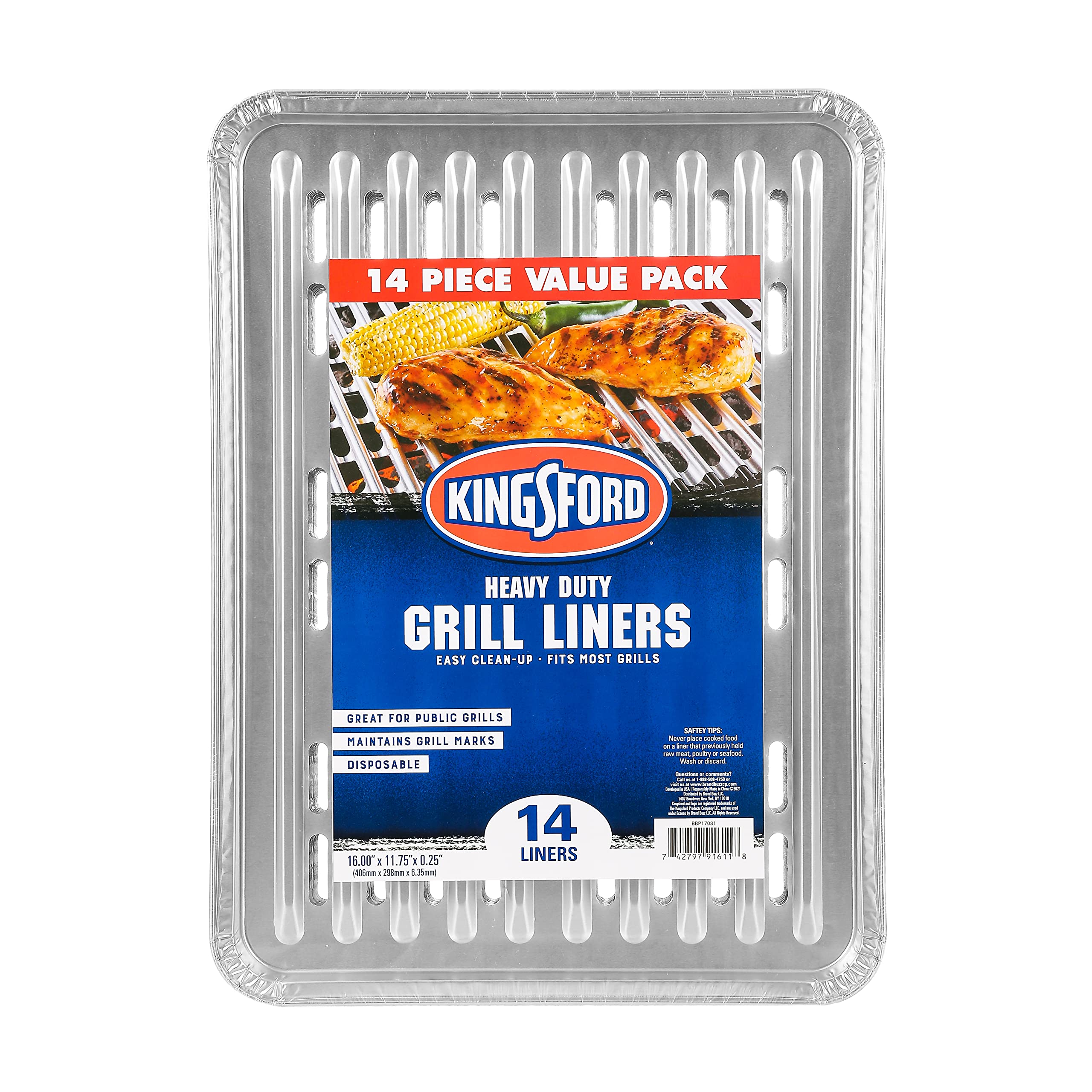 Kingsford Extra Tough Grill Liners 14-count package ready for outdoor cleanup