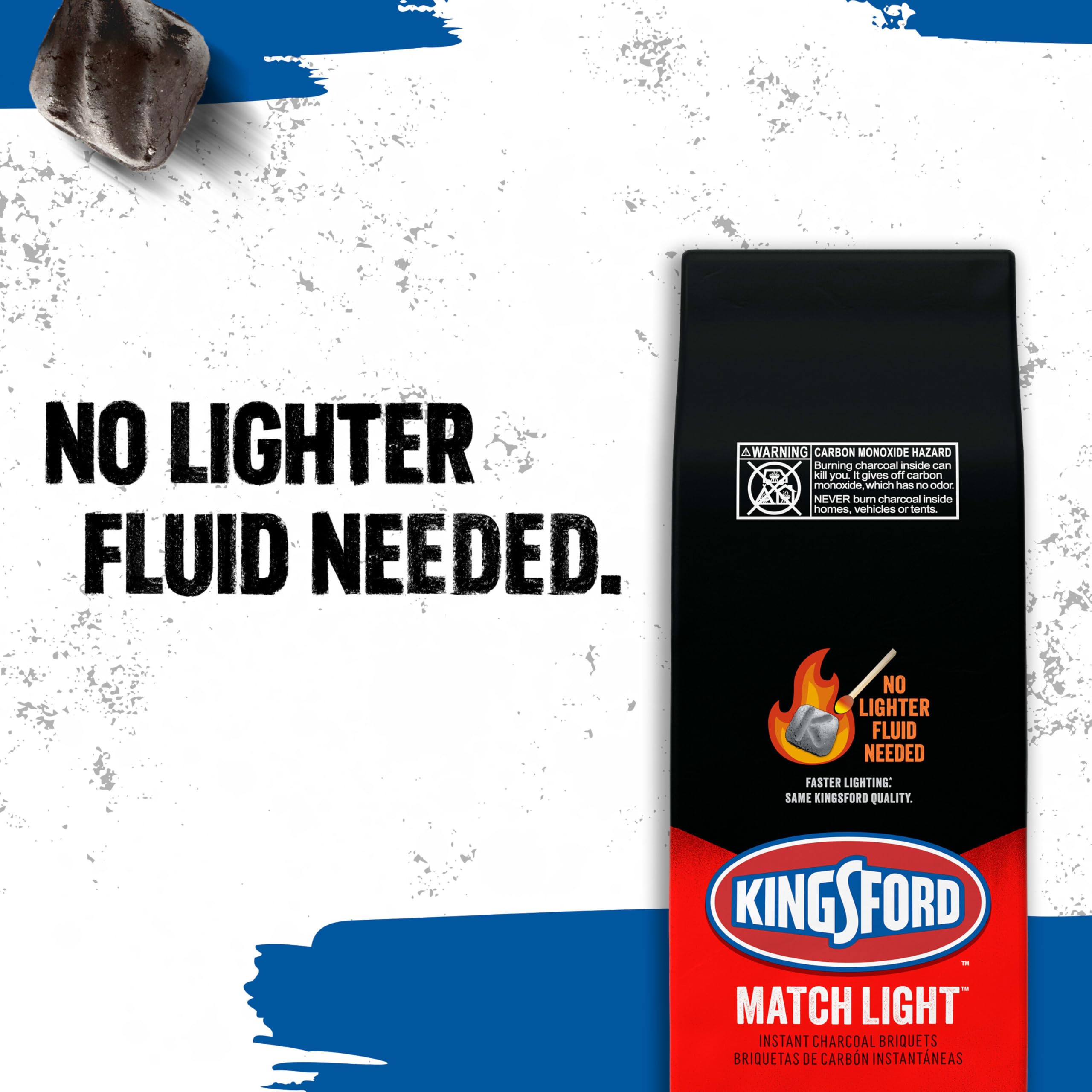 Kingsford Match Light lights in minutes, ideal for backyard grills