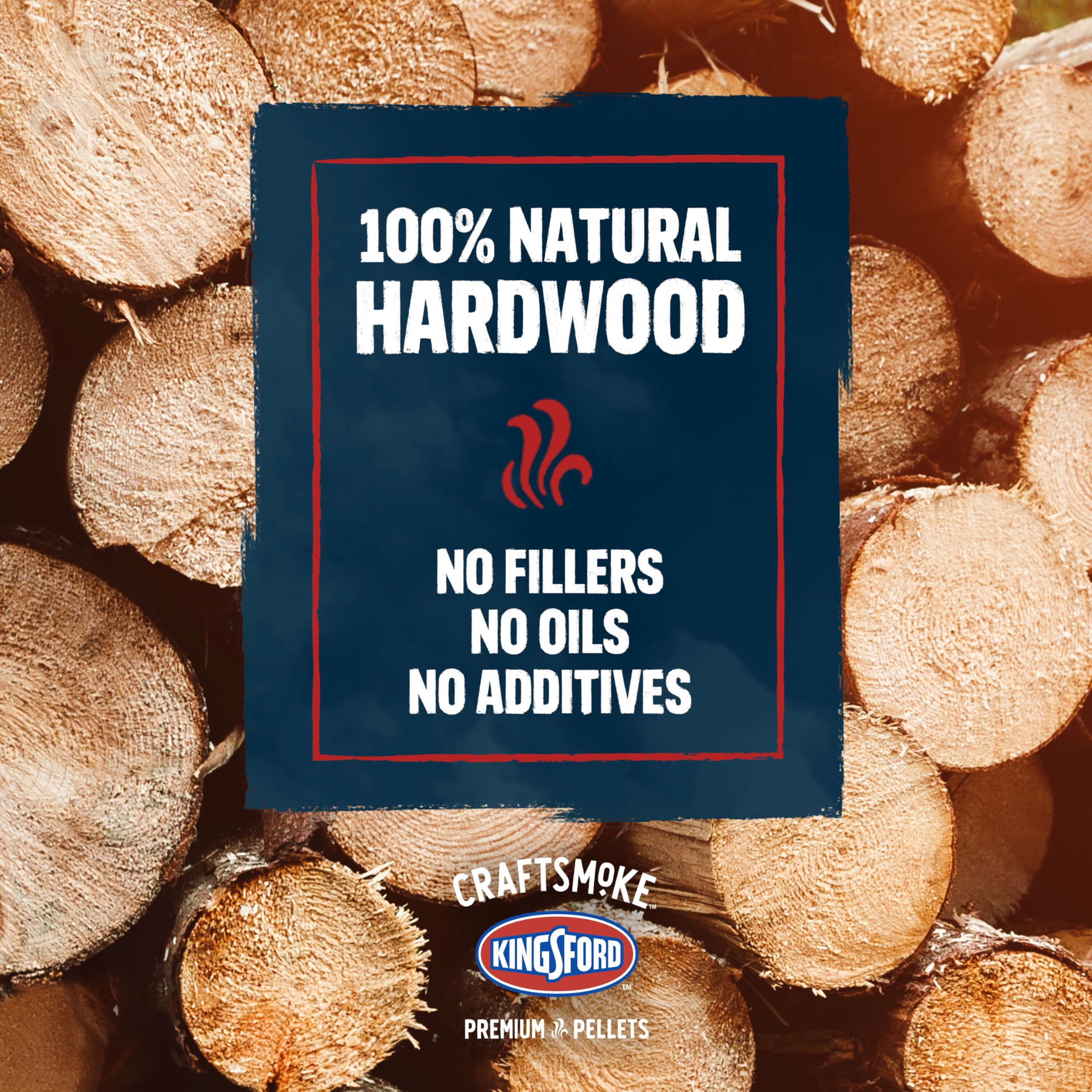 100% natural hardwood pellets closeup without fillers or additives