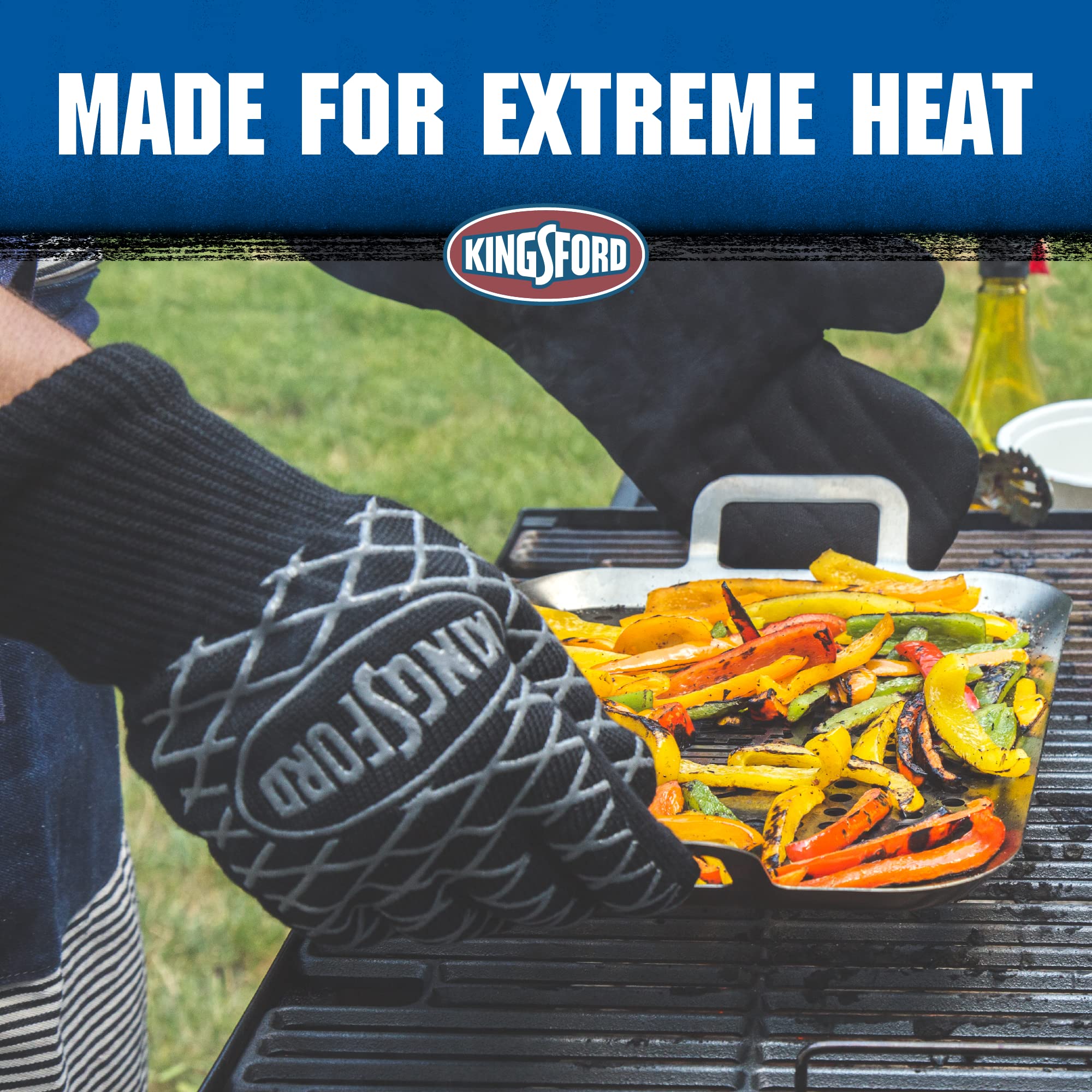 Kingsford one-size two-pack gloved set fits most hands.