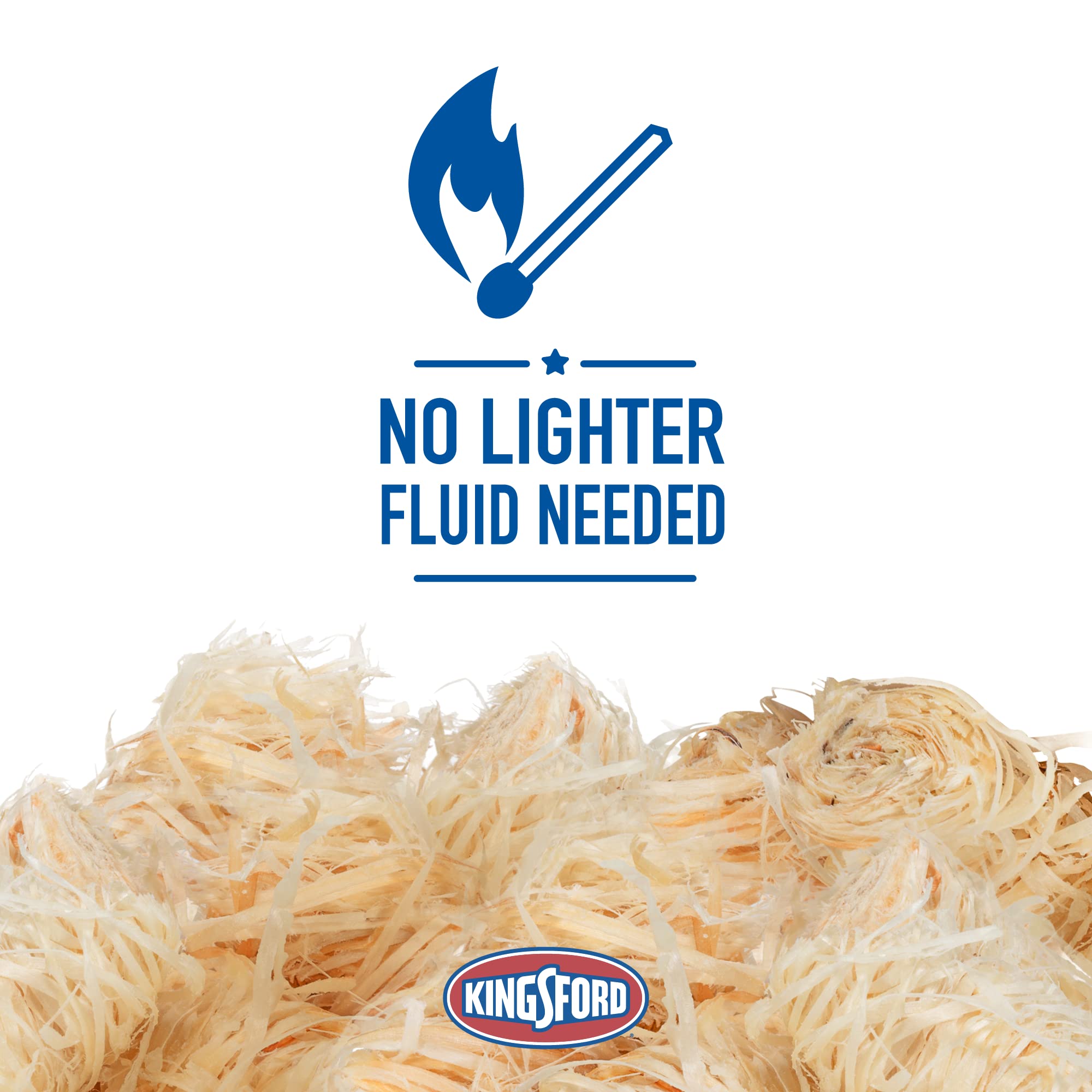 Close-up of Kingsford Quick Light Rolls wood-shavings showing natural ignition materials for steady flames.