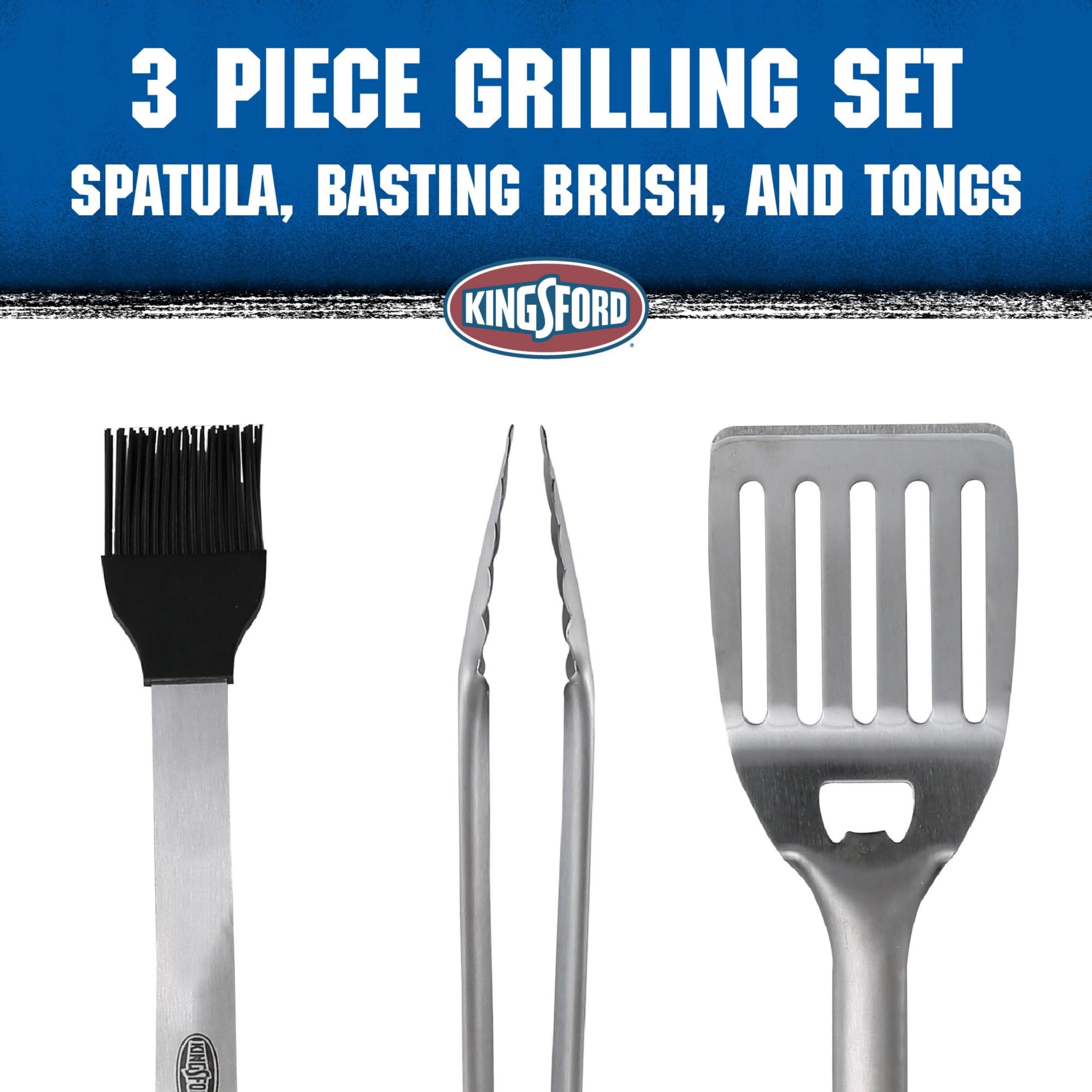 Kingsford silicone basting brush for even sauce coverage and mess-free use.