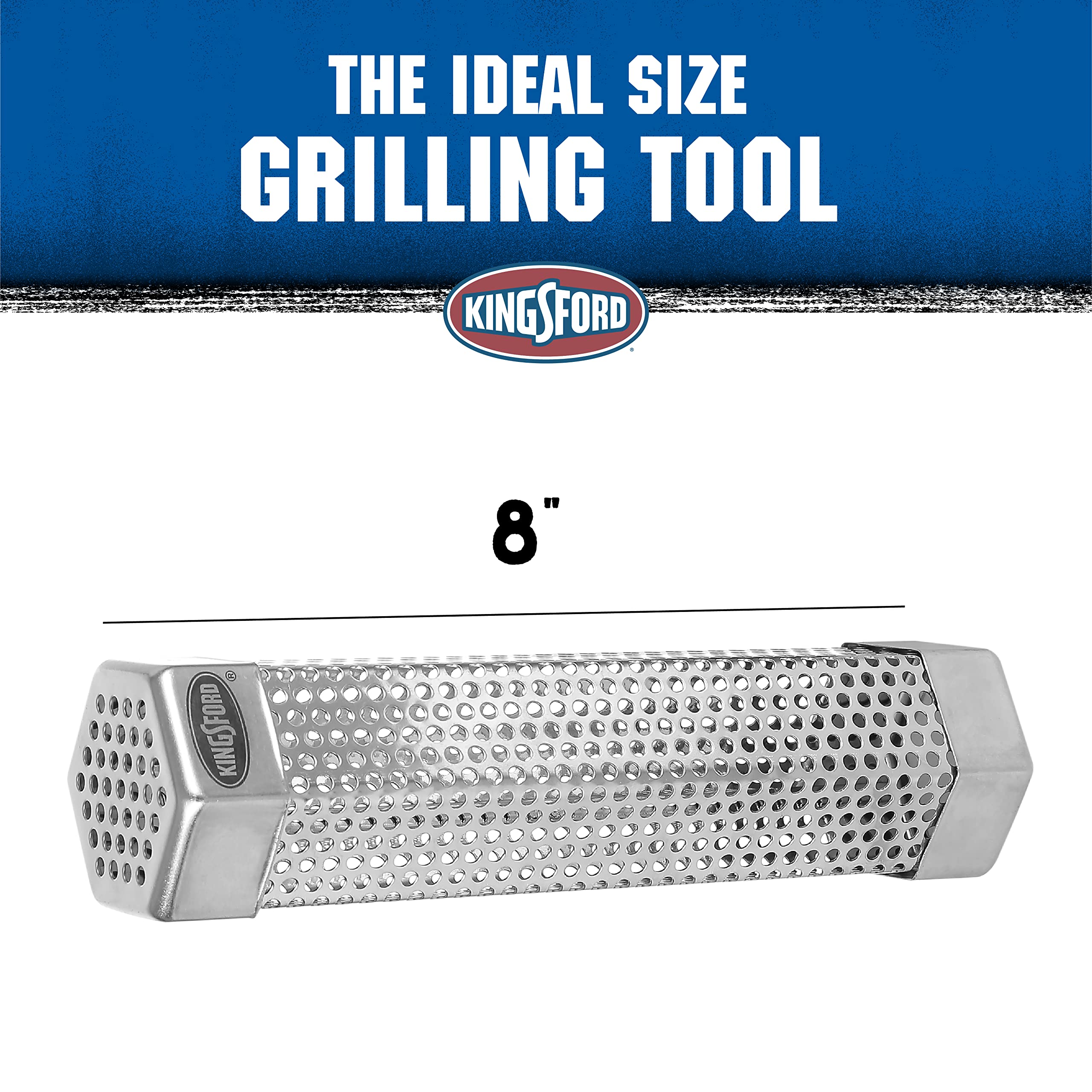 Kingsford compact design fits most grills and stores with other tools.