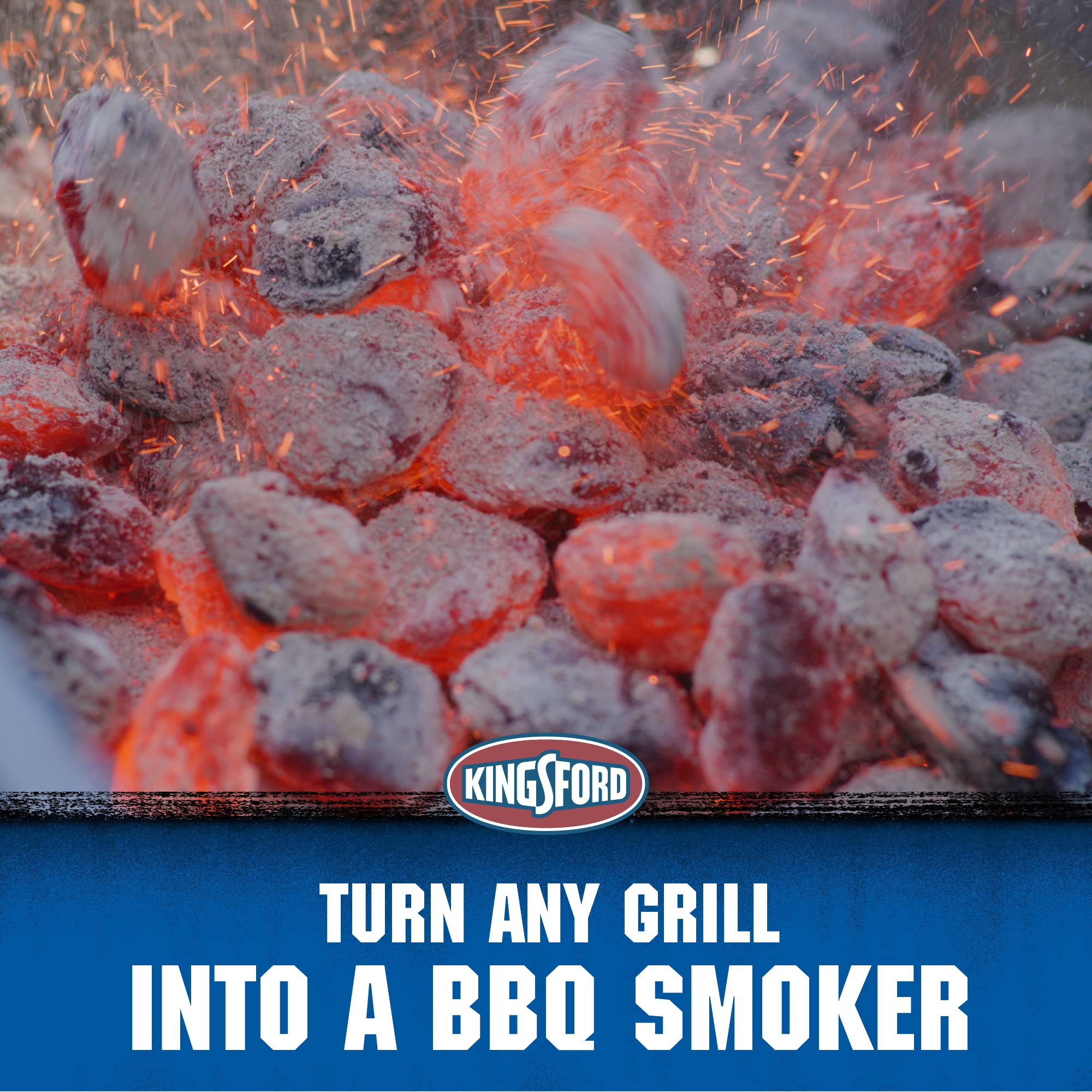 Kingsford smoker tube on grill grates enhances smoke without changing your setup.