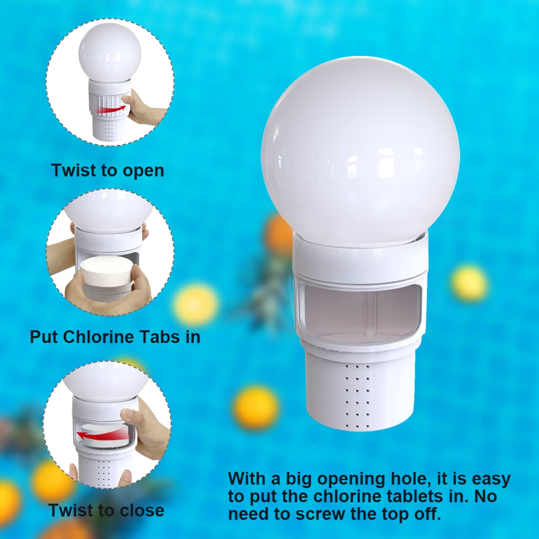 KingSom collapsible large-capacity chlorine holder stores up to six tablets.