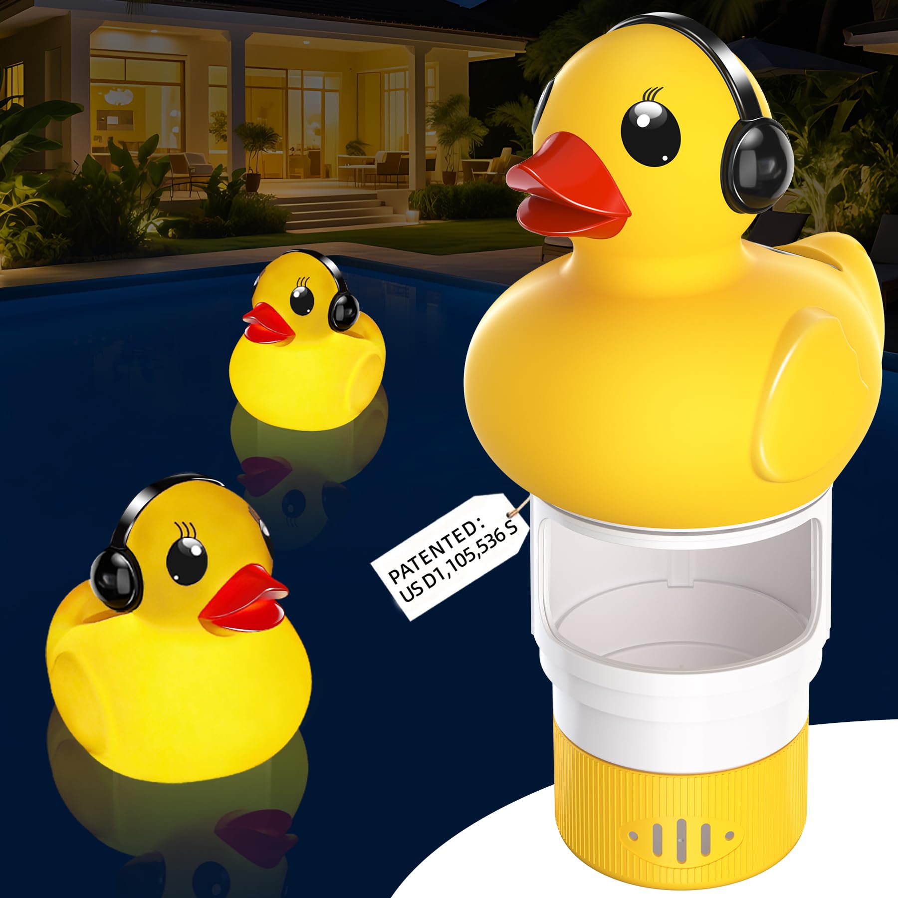 KingSom duck chlorine floater light shows daytime release with a magical nighttime glow.