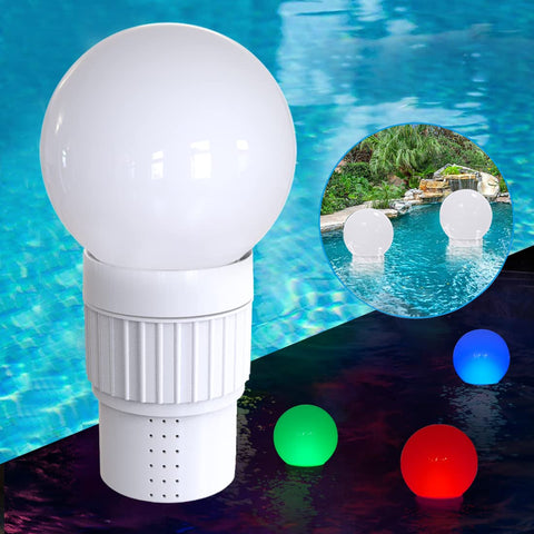 KingSom pool chlorine dispenser with ball light improves night ambiance while keeping water clean.