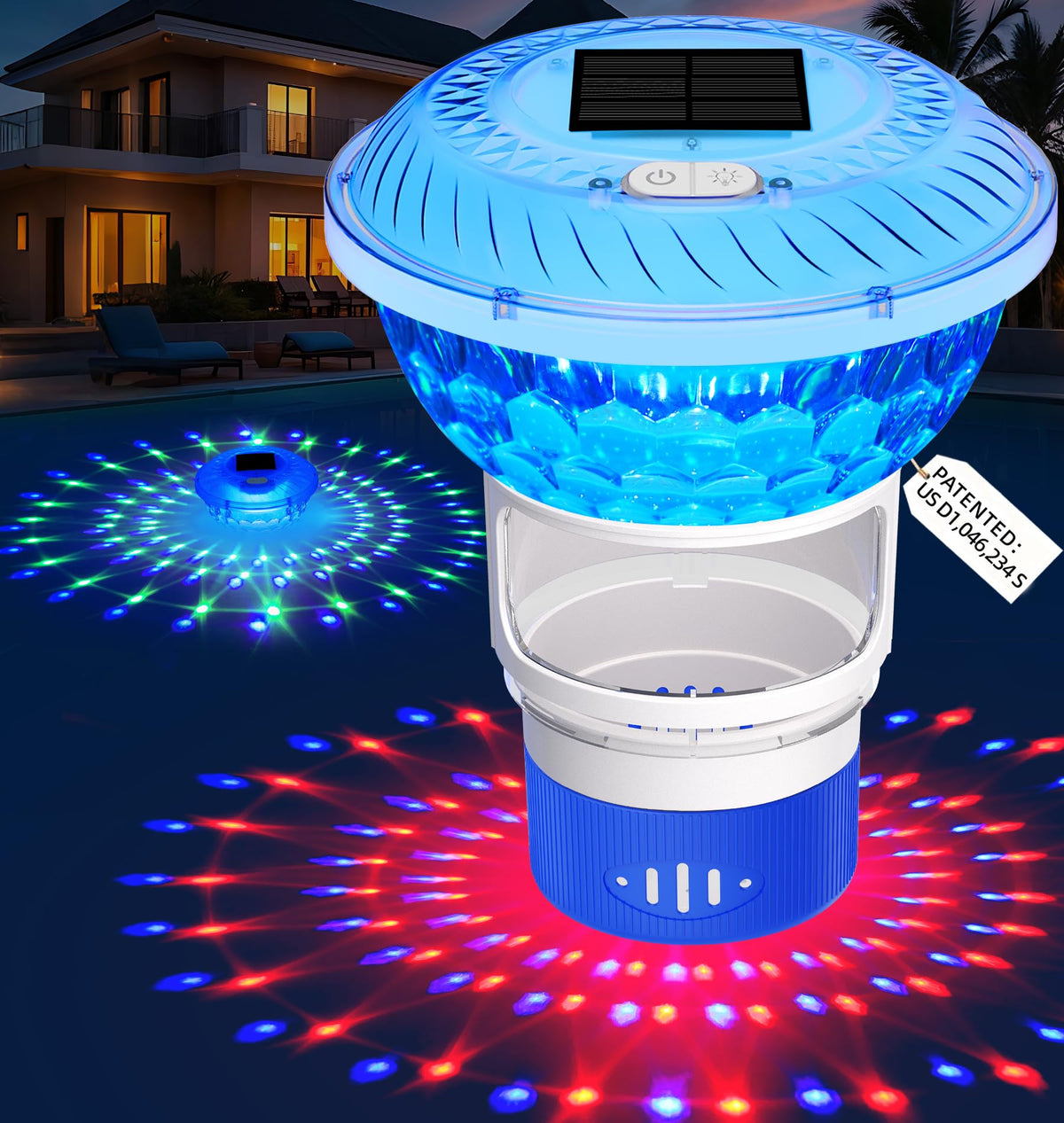 KingSom pool chlorine floater with light-on enhances nighttime pool ambience