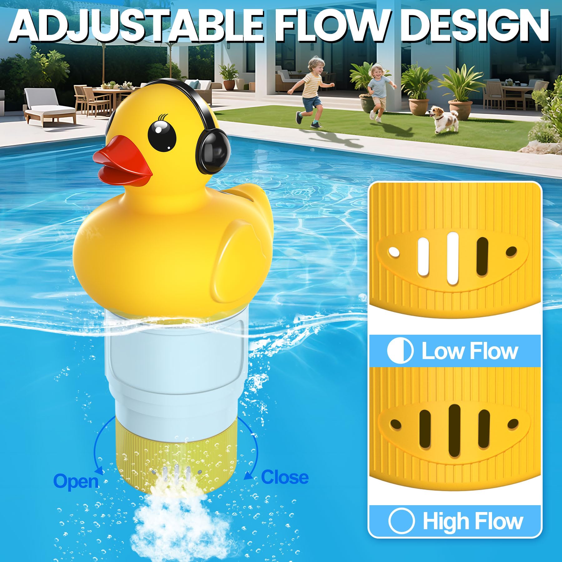 KingSom sliding-window loading allows quick chlorine tab insertion without tools.