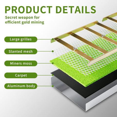 Kingson 50-inch sluice box folded for compact transport