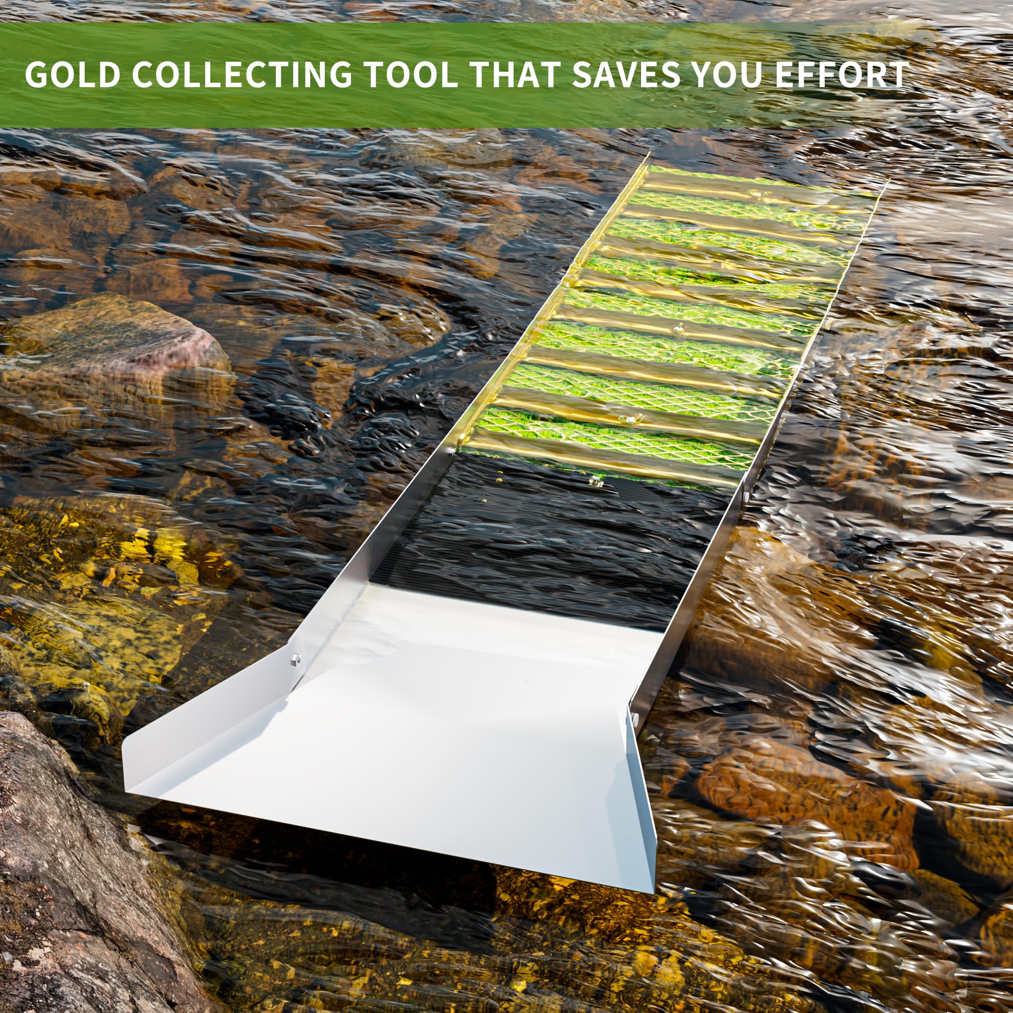 Kingson compact aluminum sluice edge set up at a creek