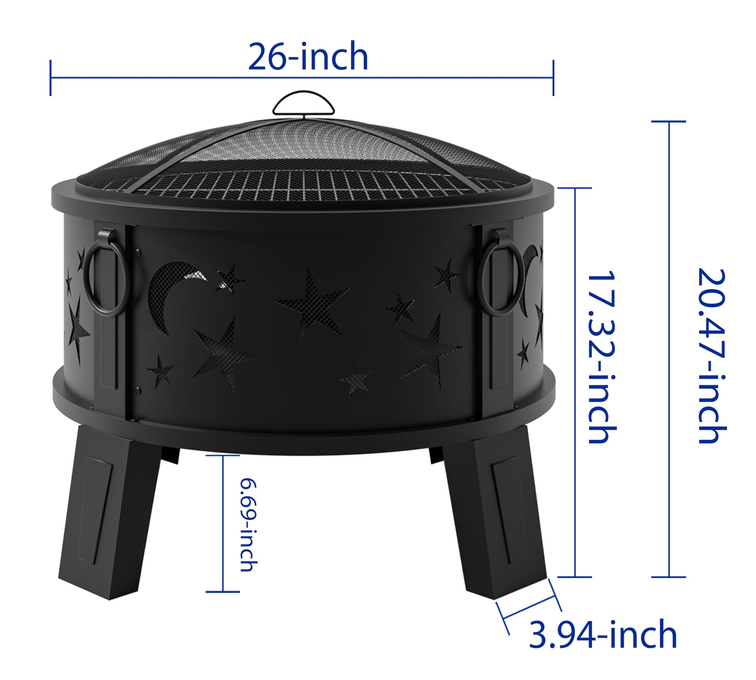 Kingson fire pit poker for safe log handling during a cozy fire